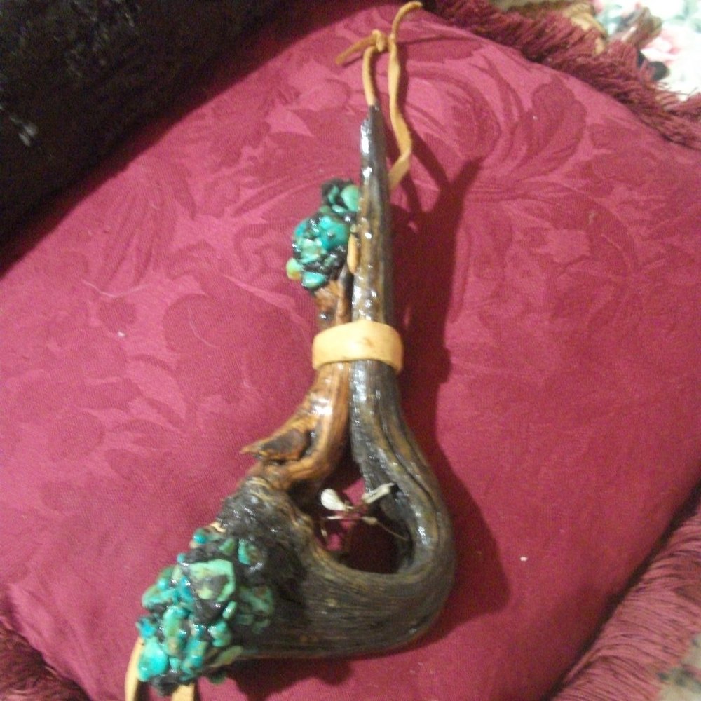 Wood & Turquoise hanging decor